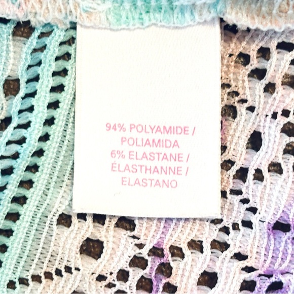 Victoria’s Secret Pastel Pink Blue Lace Swimsuit Coverup Strapless Romper Small - Picture 5 of 7